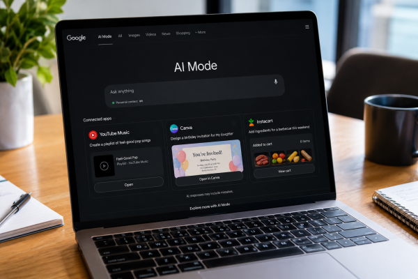 Google AI Mode Artık Canva, YouTube Music Ve Instacart İle Çalışıyor Google AI Mode Artık Canva, YouTube Music Ve Instacart İle Çalışıyor